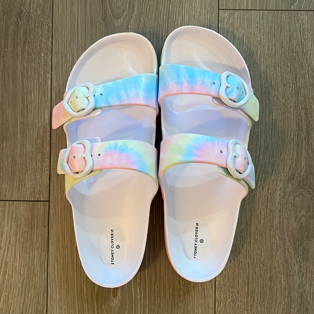 Stoney Clover tie dye sandals size 9, NWOT